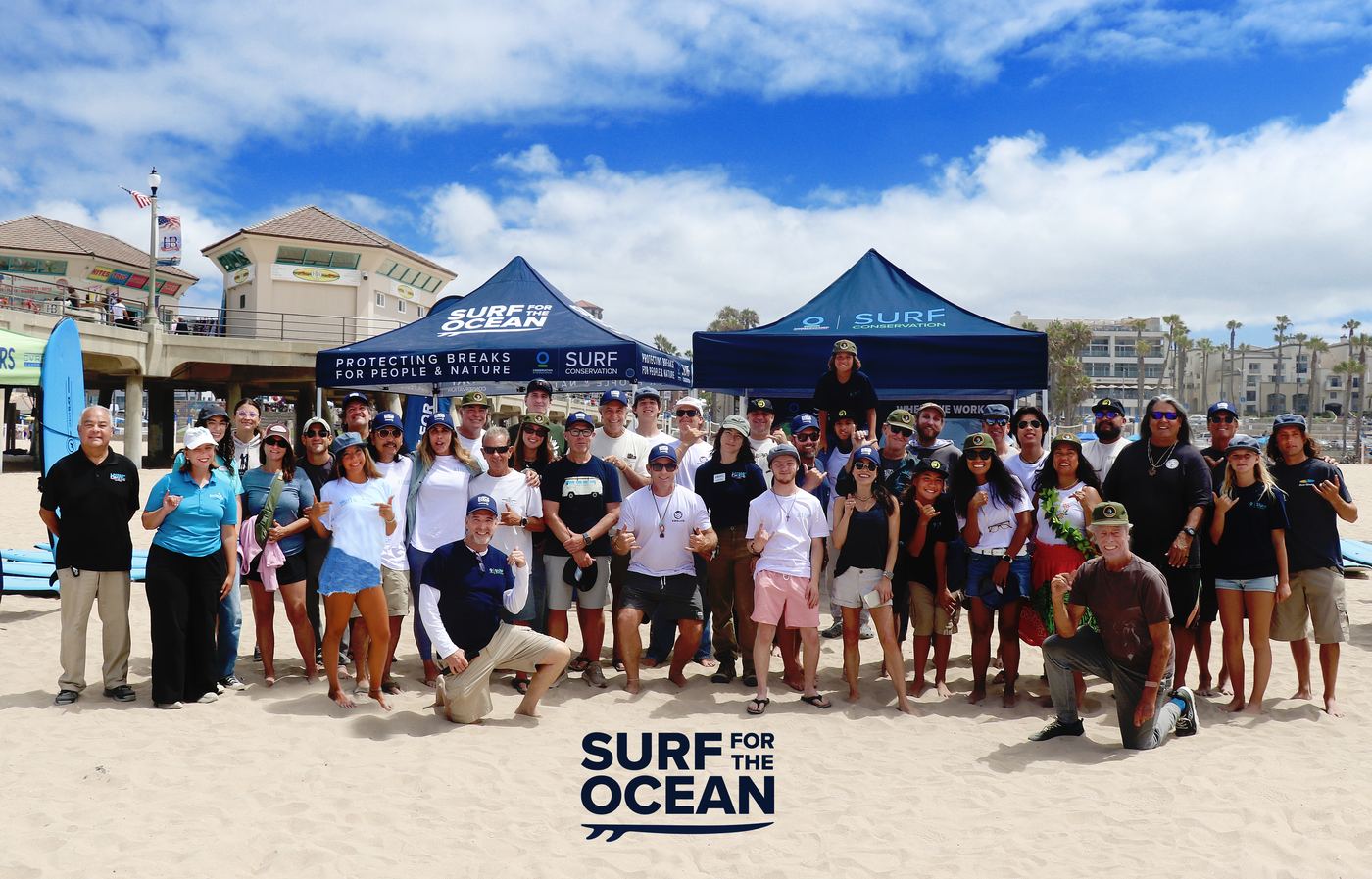 Surf for the Ocean event on the beach at Huntington Beach